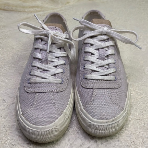 Madewell Womens 7.5 Sidewalk Canvas LowTop Sneakers Pastel Purple Lace Up Spring - Picture 1 of 11